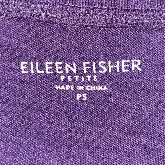 EILEEN FISHER ☆ 100% Linen Crew Neck Short Sleeve Tee T-Shirt ☆ Purple ☆ Size PS - Picture 4 of 4